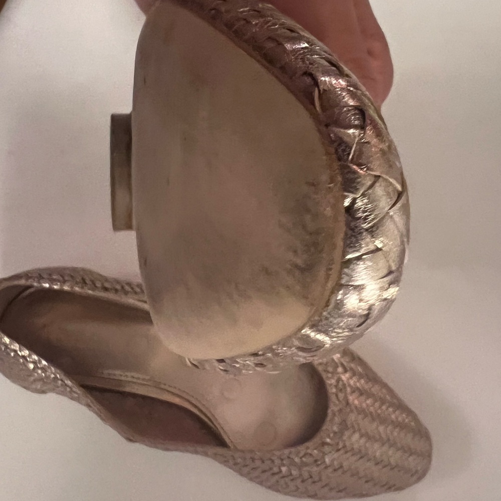 Boden Gold Woven Leather Flats 38 - Picture 11 of 11